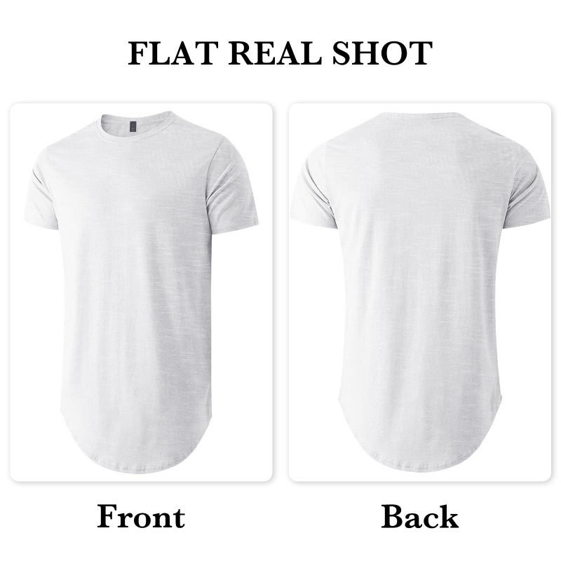 LIWEIKE Mens Hipster Hip Hop Swag Curve Hem Short Sleeve T Shirt (White, Small) - Image 2